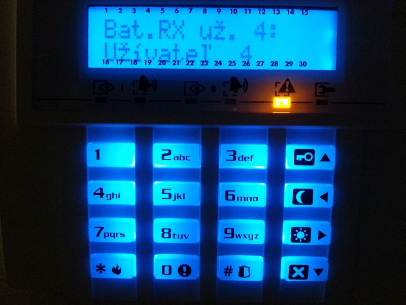 Chybové hlásenie Bat.RX už. 4: Užívateľ 4.